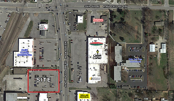 photo of site near noland road and 35th street.